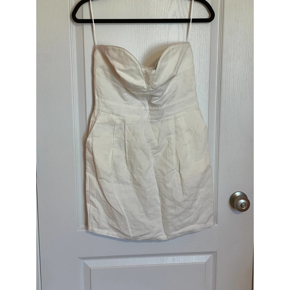 Sleeveless White Color Block Dress Sz S #081